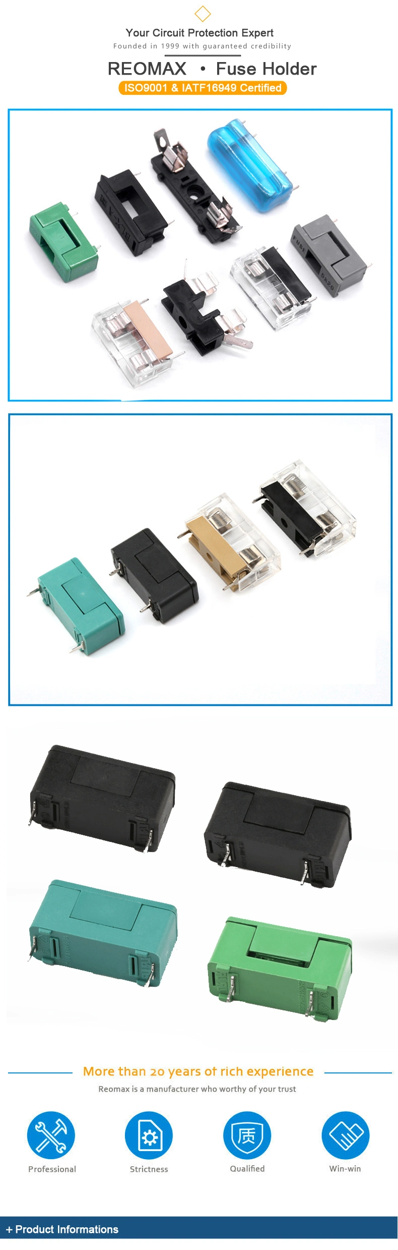 5X20 6X30 Glass Ceramic Fuse Holder for PCB