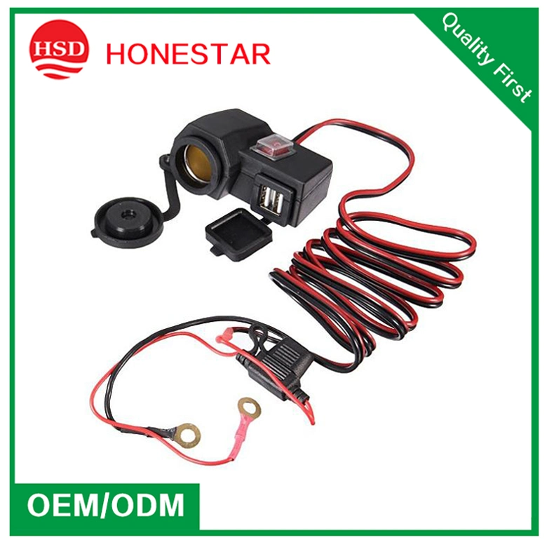 High Quality Dual USB 3.1A with Fuse Motorcycle Charger