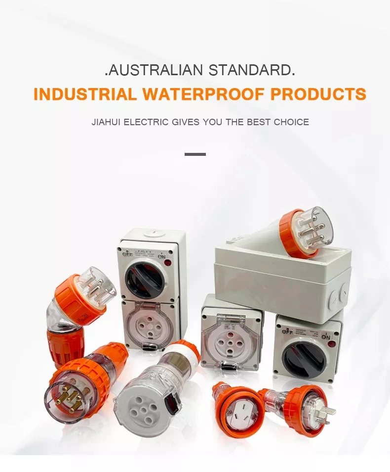 IP66 Australia Standard Single Phase 3pin 10A 13A 15A Waterproof Industrial Socket with CE Approval Socket Outlet